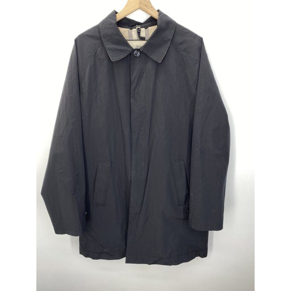 Burberry Long Sleeve Solid Trench Coat Black Sz L